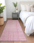 LOOMLAN Rugs Clayra Pink Washable Indoor-Outdoor Rug
