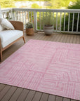 LOOMLAN Rugs Clayra Pink Washable Indoor-Outdoor Rug