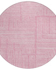 LOOMLAN Rugs Clayra Pink Washable Indoor-Outdoor Rug