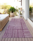 LOOMLAN Rugs Clayra Purple Washable Indoor-Outdoor Rug