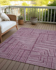 LOOMLAN Rugs Clayra Purple Washable Indoor-Outdoor Rug