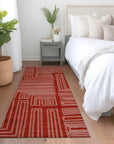 LOOMLAN Rugs Clayra Red Washable Indoor-Outdoor Rug