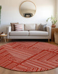 LOOMLAN Rugs Clayra Red Washable Indoor-Outdoor Rug