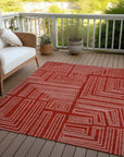 LOOMLAN Rugs Clayra Red Washable Indoor-Outdoor Rug