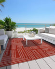 LOOMLAN Rugs Clayra Red Washable Indoor-Outdoor Rug