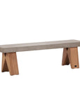 Clip Teak And Concrete Patio Bench - LOOMLAN - Seasonal Living - Outdoor Benches