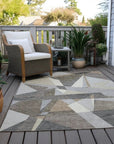 LOOMLAN Rugs Contoure Brown Washable Indoor-Outdoor Rug