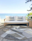 LOOMLAN Rugs Contoure Brown Washable Indoor-Outdoor Rug