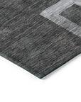 LOOMLAN Rugs Cora Black Washable Indoor-Outdoor Rug