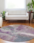 LOOMLAN Rugs Coralia Purple Washable Indoor-Outdoor Rug