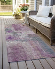 LOOMLAN Rugs Coralia Purple Washable Indoor-Outdoor Rug