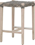 Costa Outdoor Counter Stool Teak Wood Performance Rope - LOOMLAN - Essentials For Living - Outdoor Counter Stools