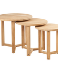 Cross Legs Nesting Teak Patio Side Table - LOOMLAN - HiTeak - Outdoor Side Tables