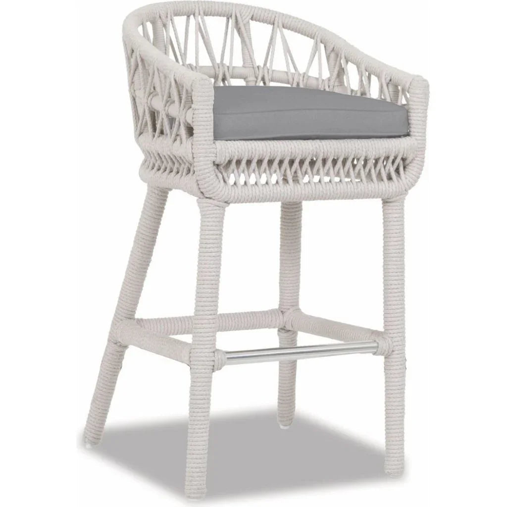 Dana Rope Weatherproof Outdoor Bar Stool - LOOMLAN - Sunset West - Outdoor Bar Stools