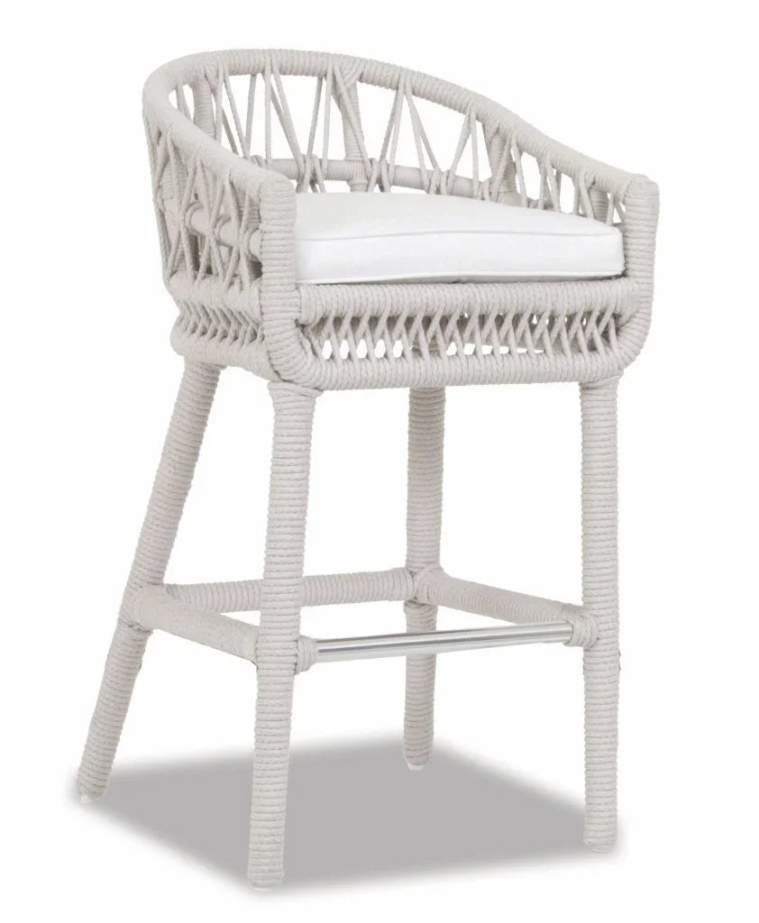 Dana Rope Weatherproof Outdoor Bar Stool - LOOMLAN - Sunset West - Outdoor Bar Stools