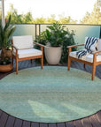 LOOMLAN Rugs Daphara Teal Washable Indoor-Outdoor Rug