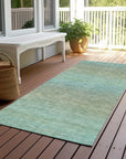 LOOMLAN Rugs Daphara Teal Washable Indoor-Outdoor Rug