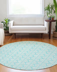 LOOMLAN Rugs Darya Teal Washable Indoor-Outdoor Rug