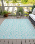 LOOMLAN Rugs Darya Teal Washable Indoor-Outdoor Rug