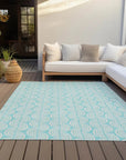 LOOMLAN Rugs Darya Teal Washable Indoor-Outdoor Rug