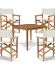 Del Ray 5 - Piece Square Teak Outdoor Dining Set - LOOMLAN - HiTeak - Outdoor Dining Sets