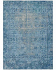 LOOMLAN Rugs Delaura Blue Washable Indoor-Outdoor Rug