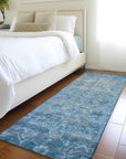 LOOMLAN Rugs Delaura Blue Washable Indoor-Outdoor Rug