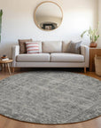 LOOMLAN Rugs Delaura Gray Washable Indoor-Outdoor Rug