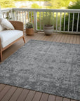 LOOMLAN Rugs Delaura Gray Washable Indoor-Outdoor Rug