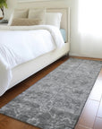 LOOMLAN Rugs Delaura Gray Washable Indoor-Outdoor Rug