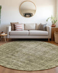 LOOMLAN Rugs Delaura Green Washable Indoor-Outdoor Rug