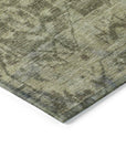 LOOMLAN Rugs Delaura Green Washable Indoor-Outdoor Rug