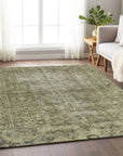 LOOMLAN Rugs Delaura Green Washable Indoor-Outdoor Rug