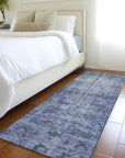 LOOMLAN Rugs Delaura Navy Washable Indoor-Outdoor Rug