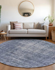 LOOMLAN Rugs Delaura Navy Washable Indoor-Outdoor Rug