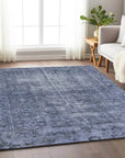 LOOMLAN Rugs Delaura Navy Washable Indoor-Outdoor Rug