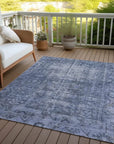 LOOMLAN Rugs Delaura Navy Washable Indoor-Outdoor Rug