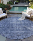 LOOMLAN Rugs Delaura Navy Washable Indoor-Outdoor Rug
