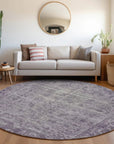 LOOMLAN Rugs Delaura Purple Washable Indoor-Outdoor Rug