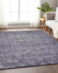 LOOMLAN Rugs Delaura Purple Washable Indoor-Outdoor Rug