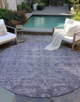 LOOMLAN Rugs Delaura Purple Washable Indoor-Outdoor Rug