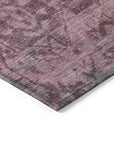 LOOMLAN Rugs Delaura Red Washable Indoor-Outdoor Rug
