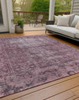 LOOMLAN Rugs Delaura Red Washable Indoor-Outdoor Rug