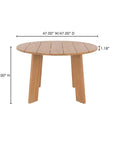 Delta Teak Round Outdoor Dining Table - LOOMLAN - Moe's Home - Outdoor Dining Tables