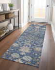 LOOMLAN Rugs Doris Blue Washable Indoor-Outdoor Rug