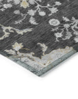 LOOMLAN Rugs Doris Charcoal Washable Indoor-Outdoor Rug