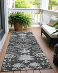 LOOMLAN Rugs Doris Charcoal Washable Indoor-Outdoor Rug