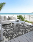 LOOMLAN Rugs Doris Charcoal Washable Indoor-Outdoor Rug