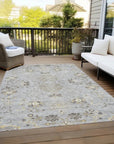 LOOMLAN Rugs Doris Gray Washable Indoor-Outdoor Rug