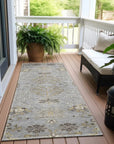 LOOMLAN Rugs Doris Gray Washable Indoor-Outdoor Rug